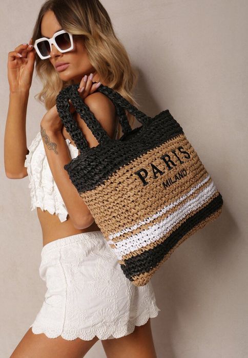 Torebka pleciona brązowa Paris Milano nowa