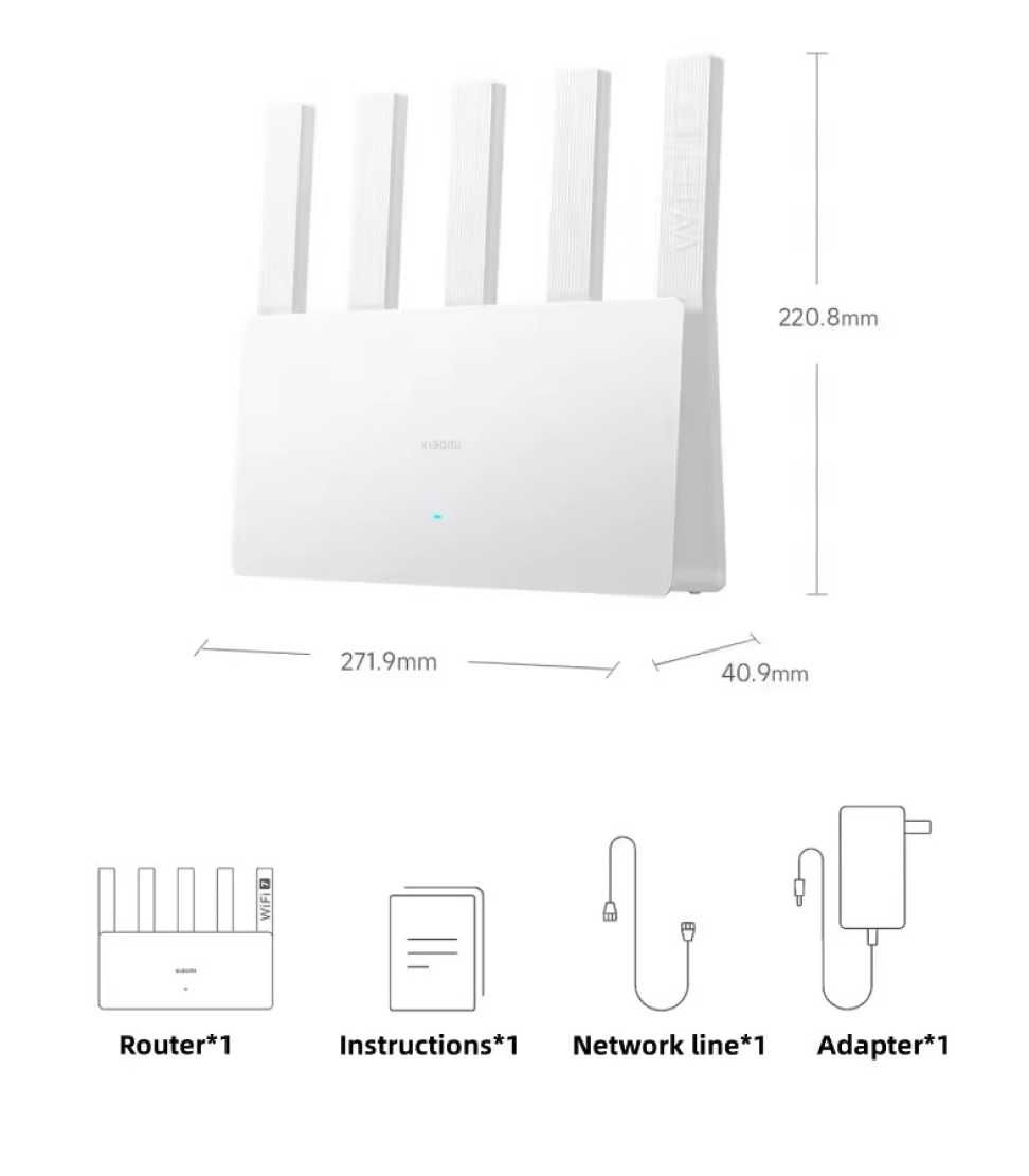 Маршрутизатор Xiaomi Router BE5000 WiFi 7 | 2.4 ГГц + 5 ГГц
