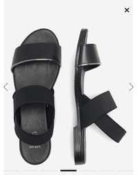 Sarah Karen nowe skórzane sandały damskie czarne