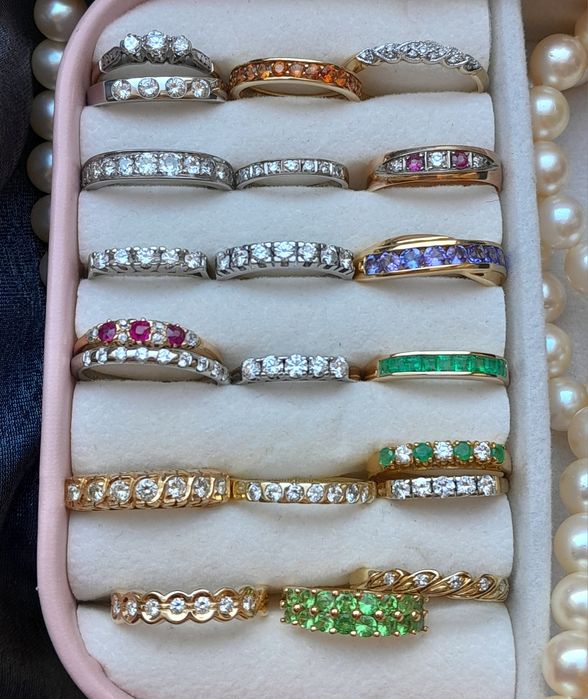 R.15 Pierścionek Art Deco Złoto 585 Diamienty 0.15ct Certyfikat