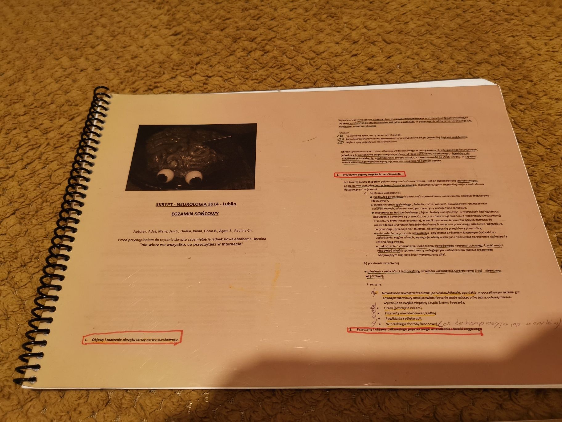 Laryngologia pytania egzaminacyjne, neurologia 2014 Lublin,