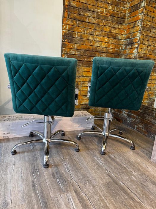 Fotele butelkowa zieleń, pikowane