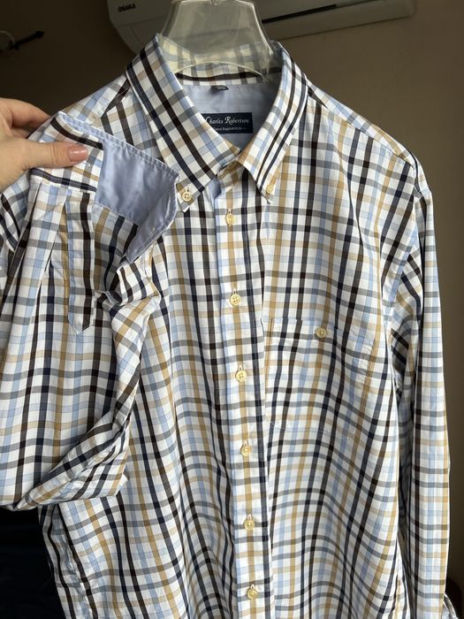 Рубашка мужская клетка Charles Robertson р.54