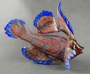 Duża Figura szkło MURANO RYBA MANDARYŃSKA figurka rybka 28,5 cm
