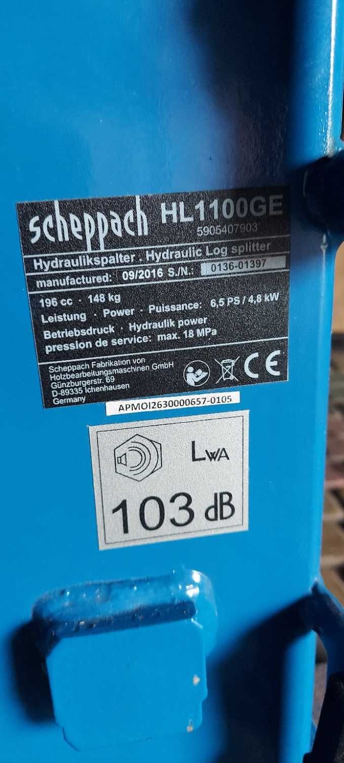Łuparka do drewna scheppach Silnik spalinowy 6,5km  (Praktycznie nowa)