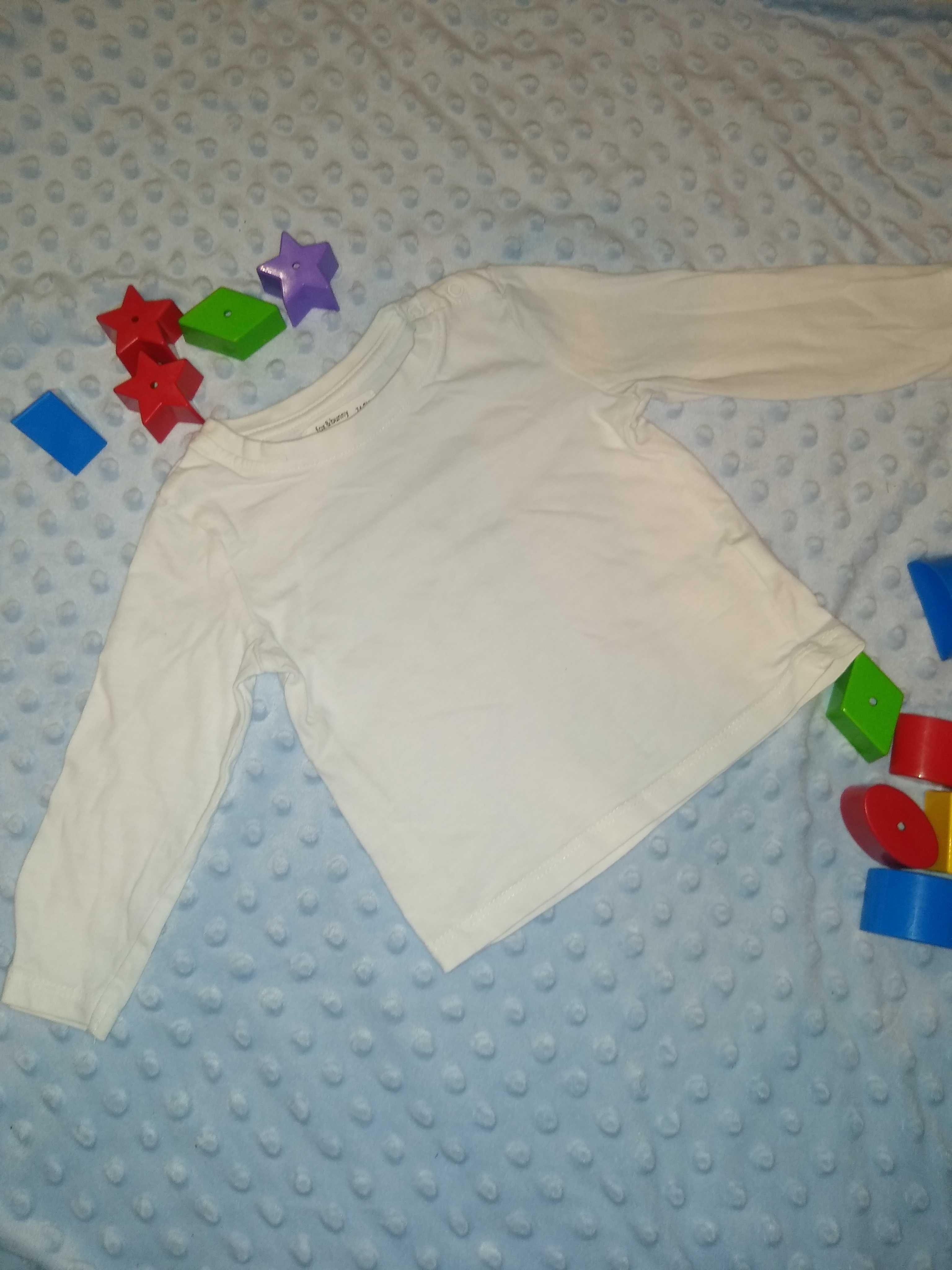 Koszulka bluzka Sinsay biała gładka 74 niemowlę noworodek