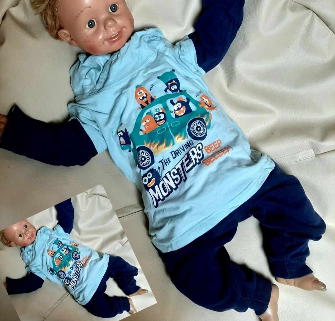 Zestaw roz 86 15 sztuk mega paka komplet dla chłopca wyprawka dres