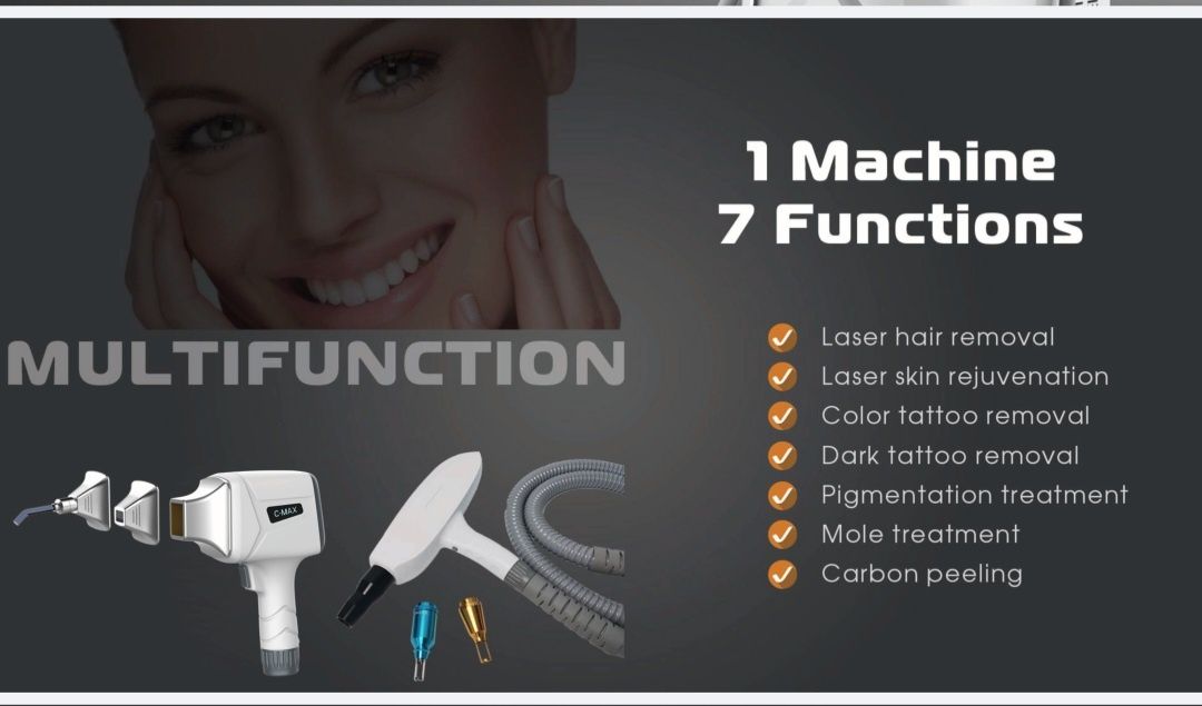 Laser diodo 808nm depilação + Nd-Yag Remoção tatuagens+Curso +garantia