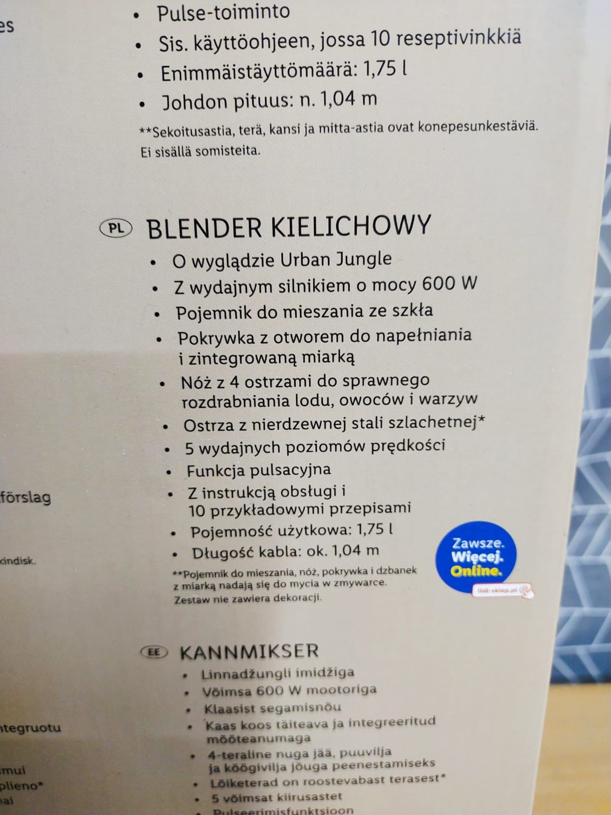 Blender kielichowy 600 W lampart SilverCrest