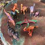 Conjunto de 9 dinossauros