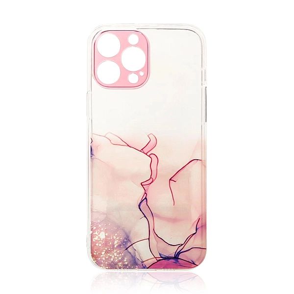 Marble Case etui do iPhone 12 Pro żelowy pokrowiec marmur różowy