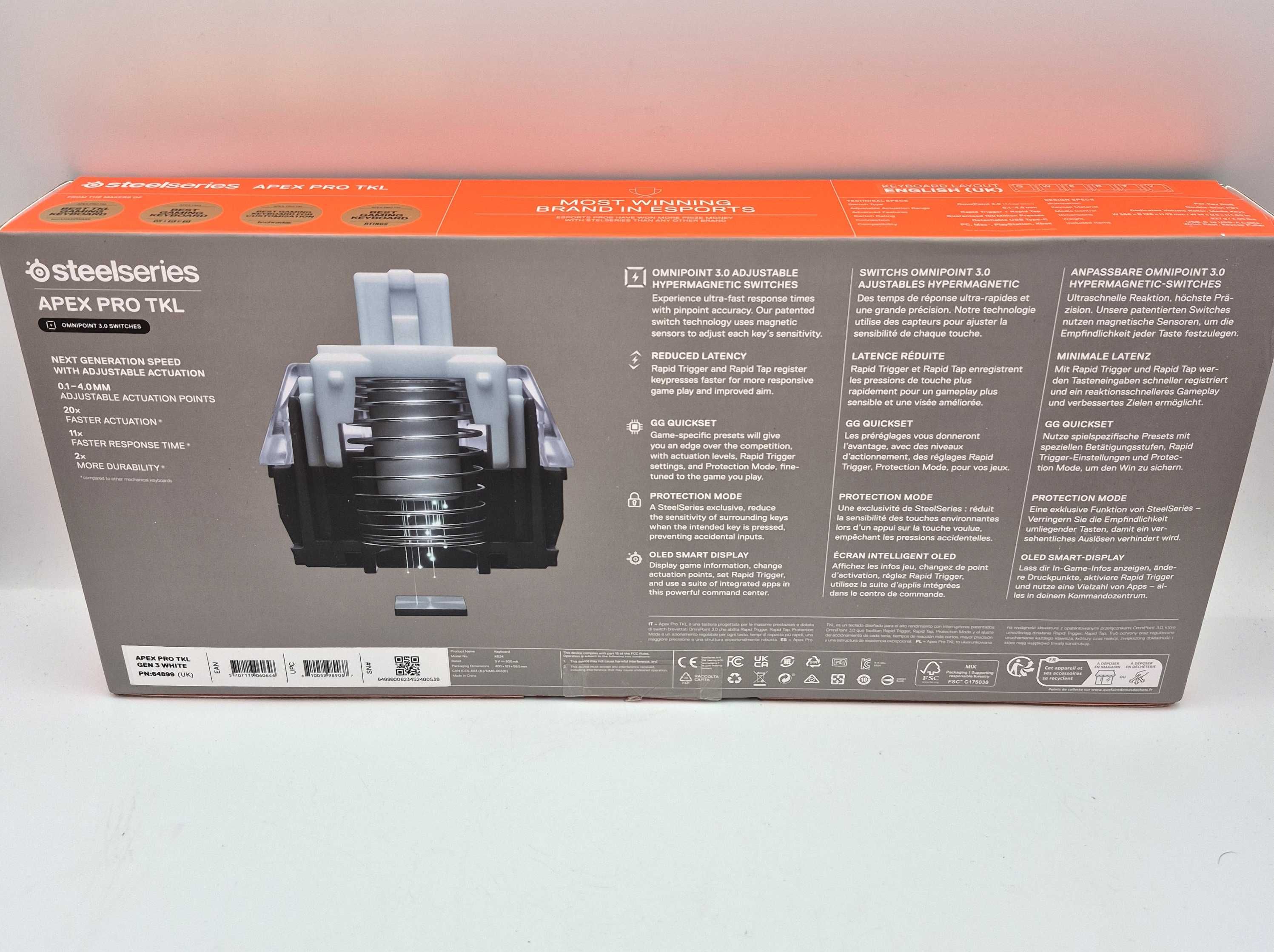 Klawiatura mechaniczna Steelseries Apex Pro TKL UK biała