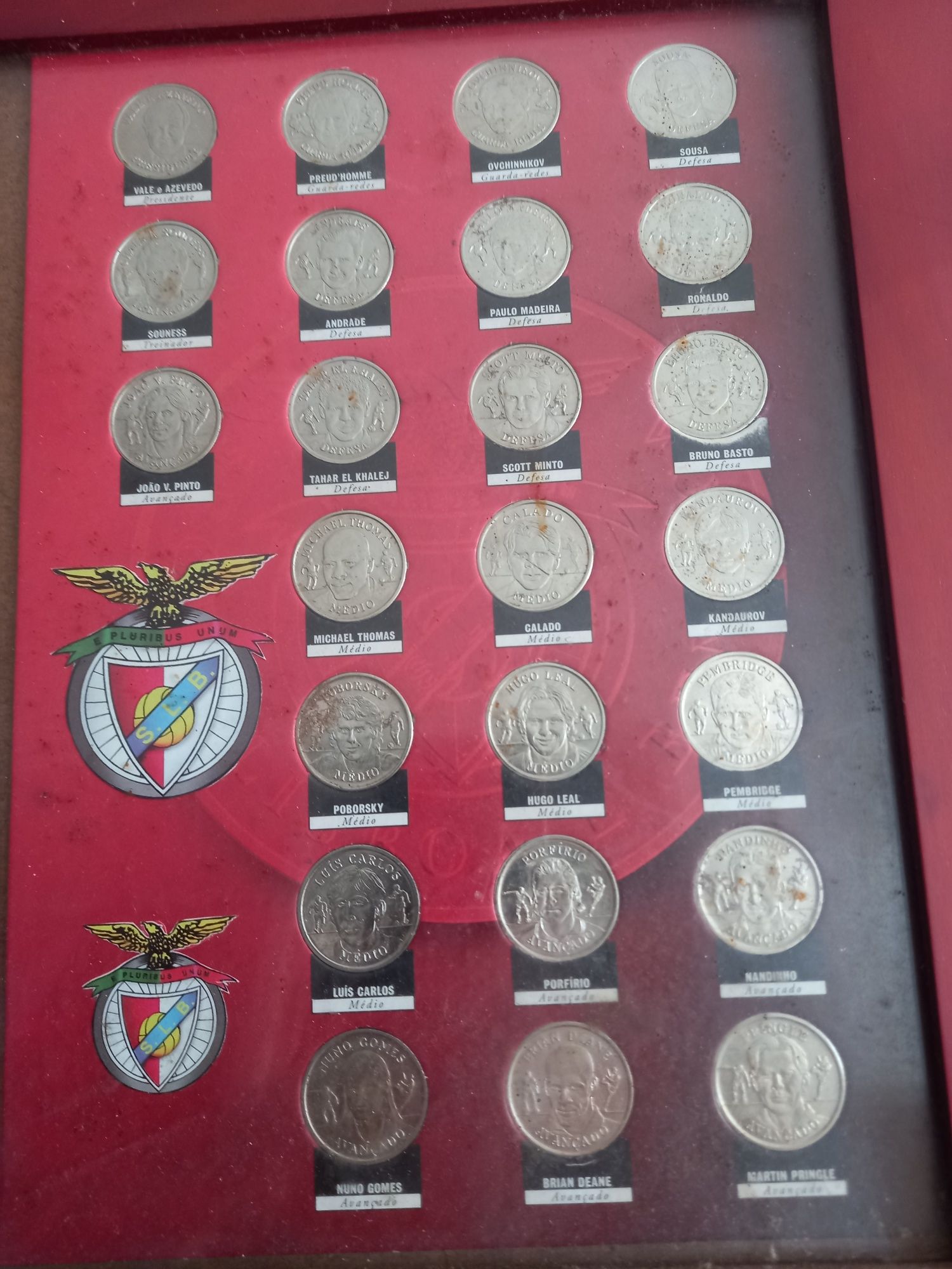 Moedas coleção Benfica com nome dos jogadores