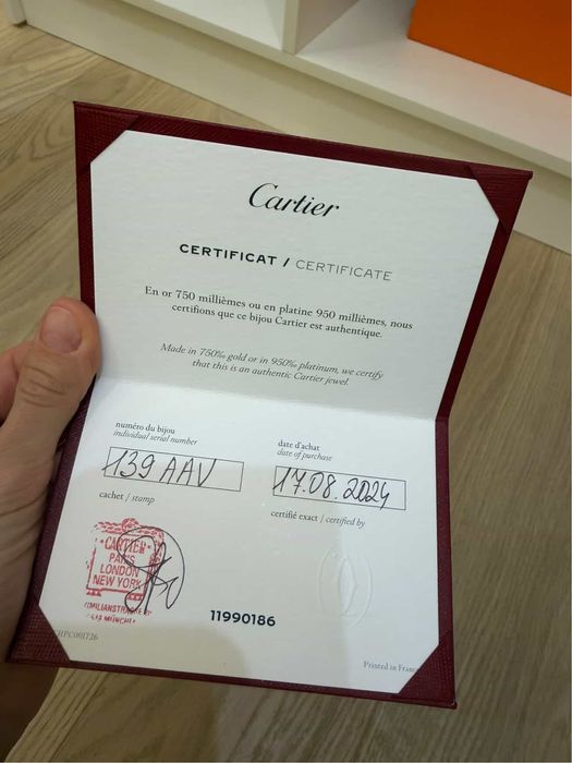 Кольцо Cartier just in clou