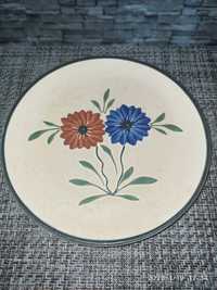 Stary porcelanowy talerz ręcznie malowany jak Sarreguemines