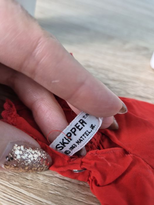 Ubranko sukienka czerwona dla Skipper siostra Barbie vintage lata 60