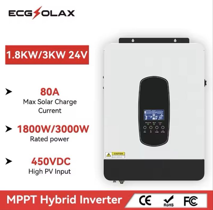 Комплект акумулятор lifepo4 powmr 100/24 плюс гібридний інвертор 3kw