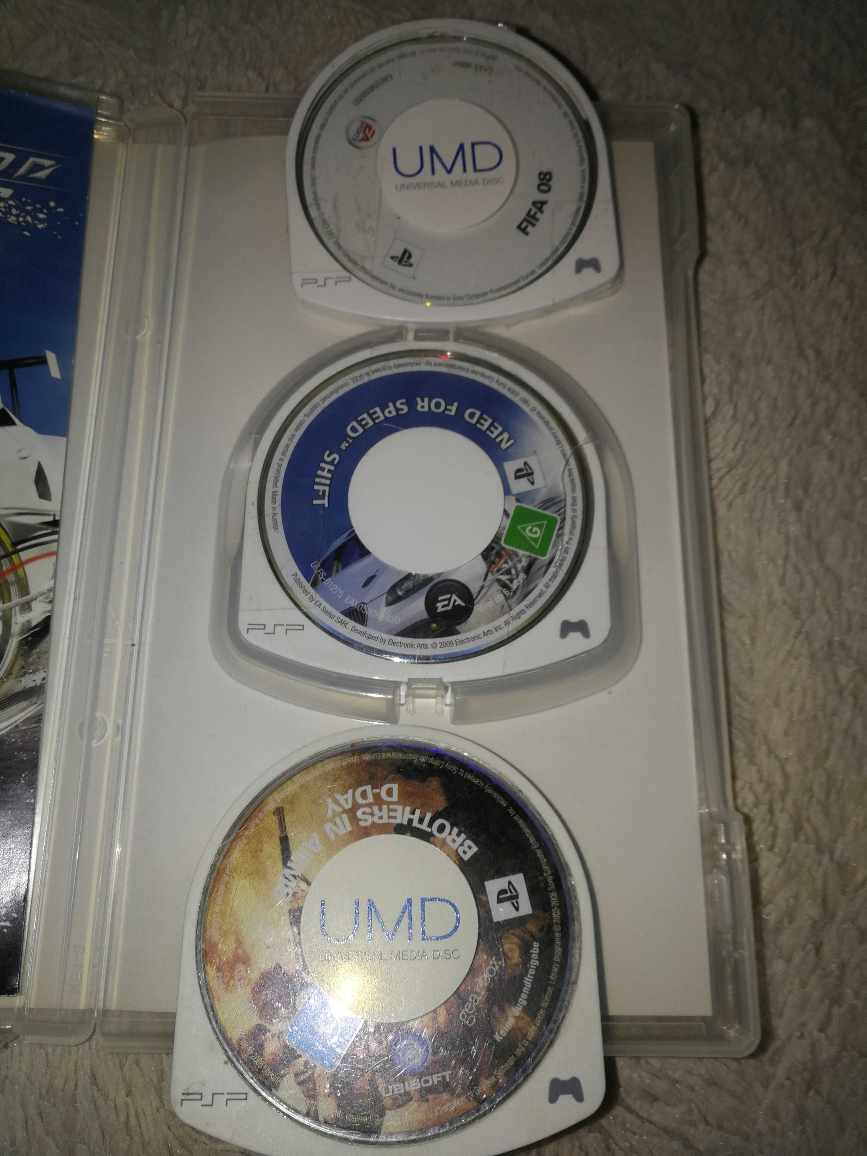 PSP 3 Gry Need For Speed Shift, Fifa 08, Brothers In Arms D-Day