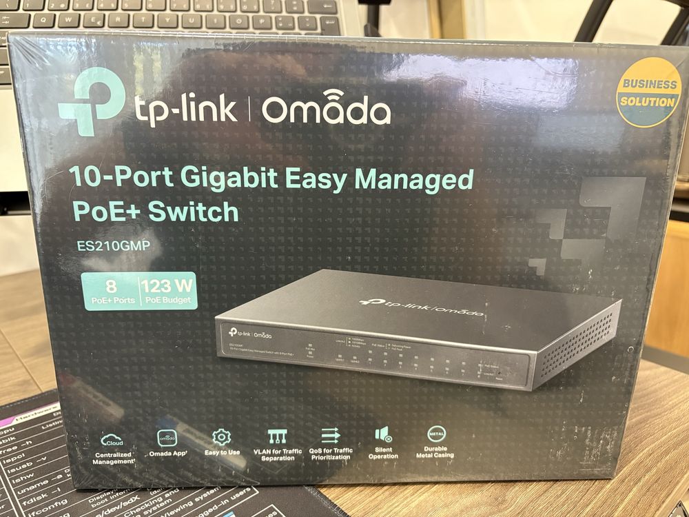 NOVO - Switch TP-Link ES210GMP 8-Port POE+
