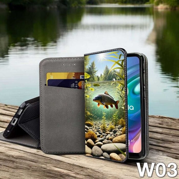 Motorola Edge 50 Ultra wędkarskie etui zamykane portfel ryby karp