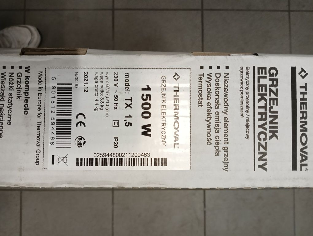 Grzejnik konwektor Thermoval TX 1500W