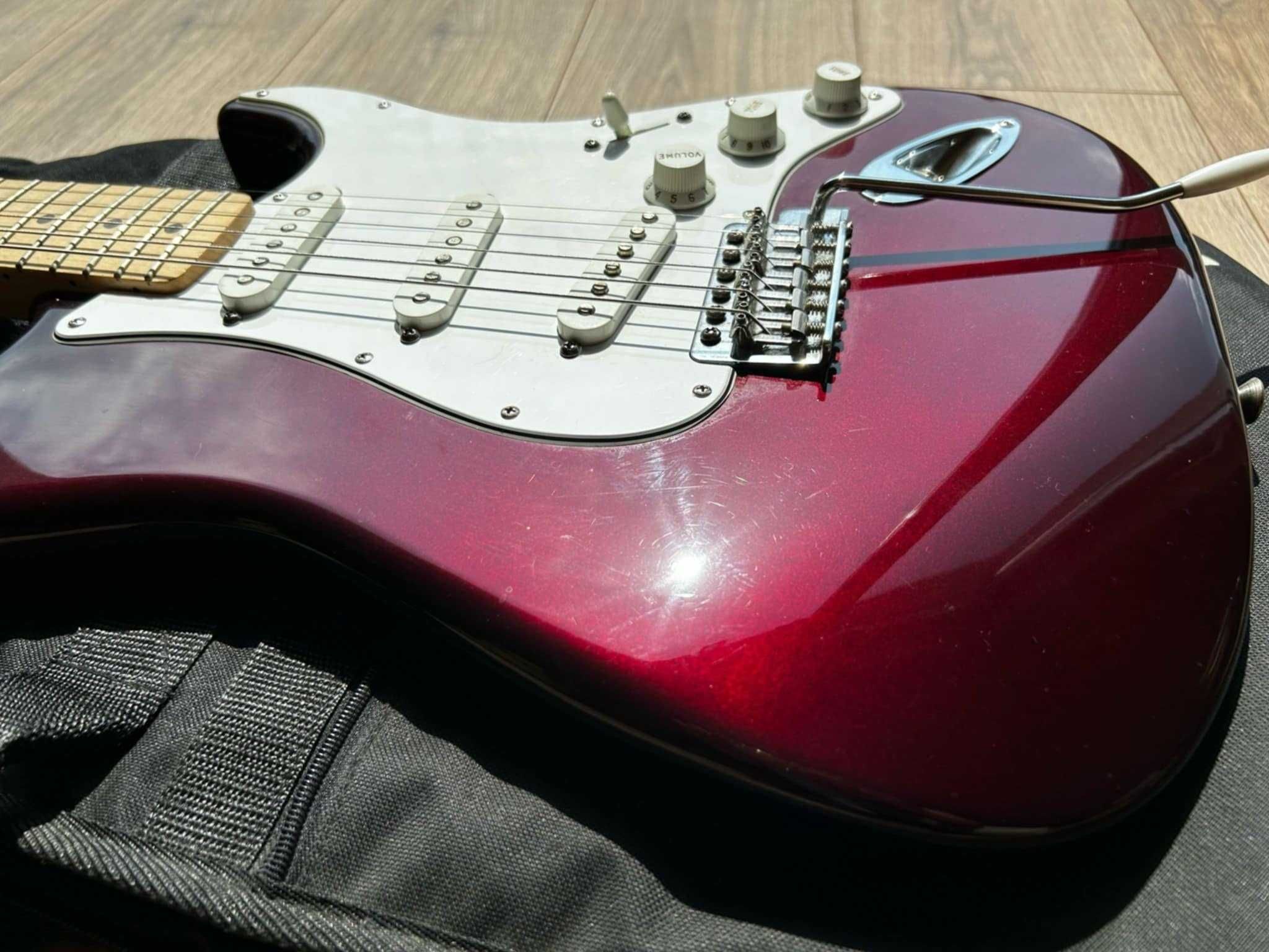 Fender Strat MIM 2008 Burgundy Jednoczęściowy Klon! Super Stan + dodat