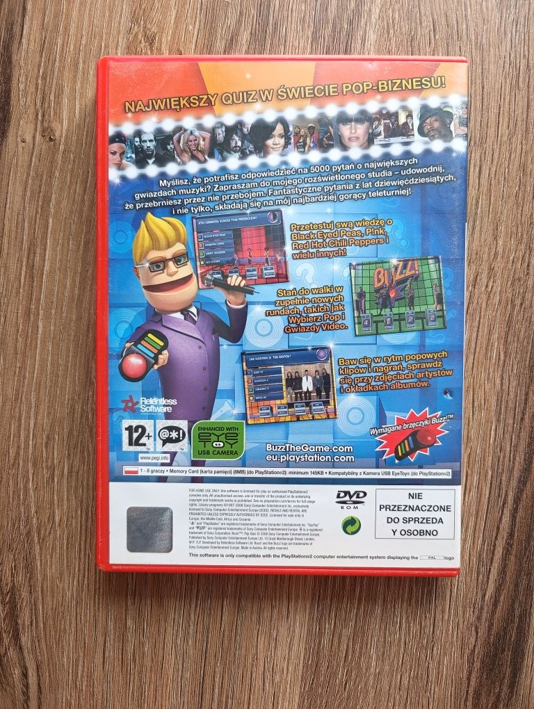 Gra Buzz PS2 Pop Quiz po polsku na Buzzery bezprzewodowe i przewodowe