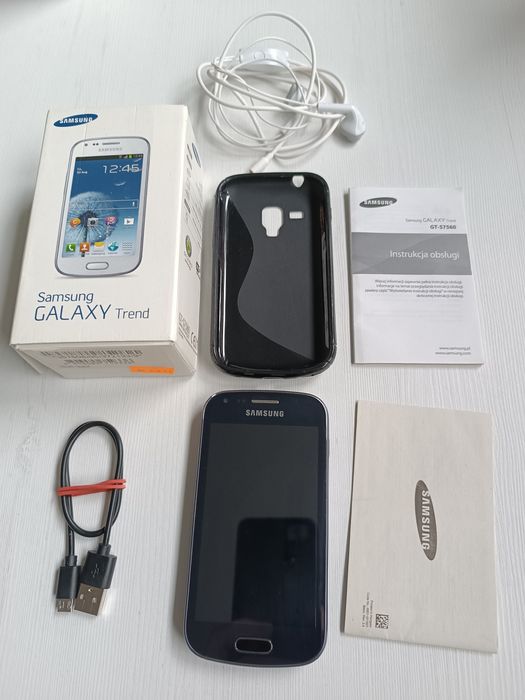 Smartfon telefon Samsung Galaxy Trend, Stan 5/6. Nowe etui i słuchawki