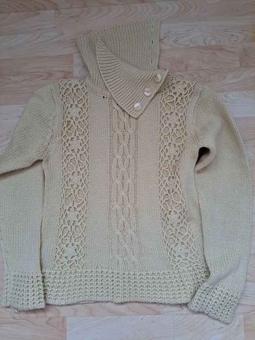 Markowy sweterek wełniany damski S - golf