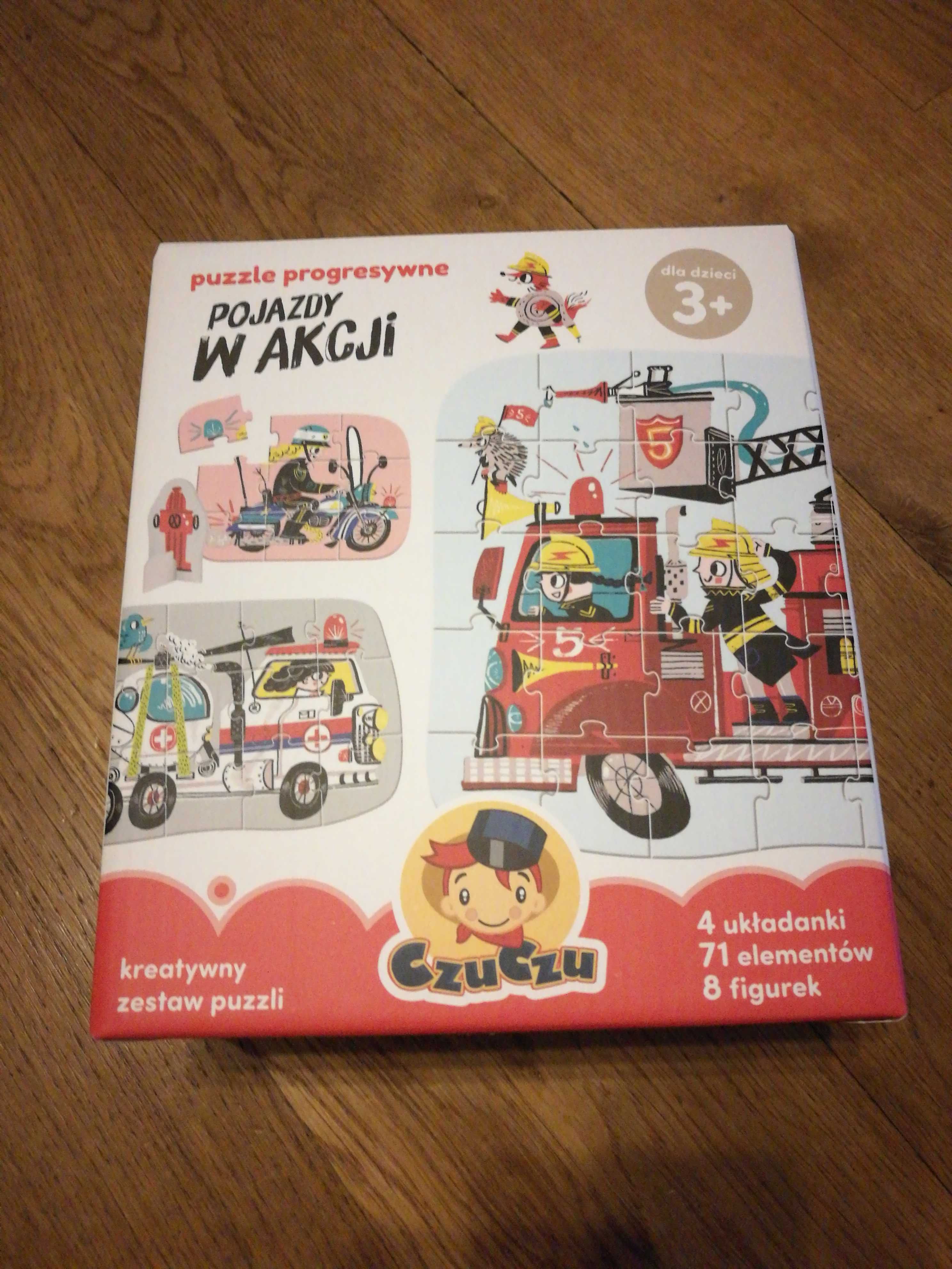 Czuczu Pojazdy w akcji. Puzzle z figurkami