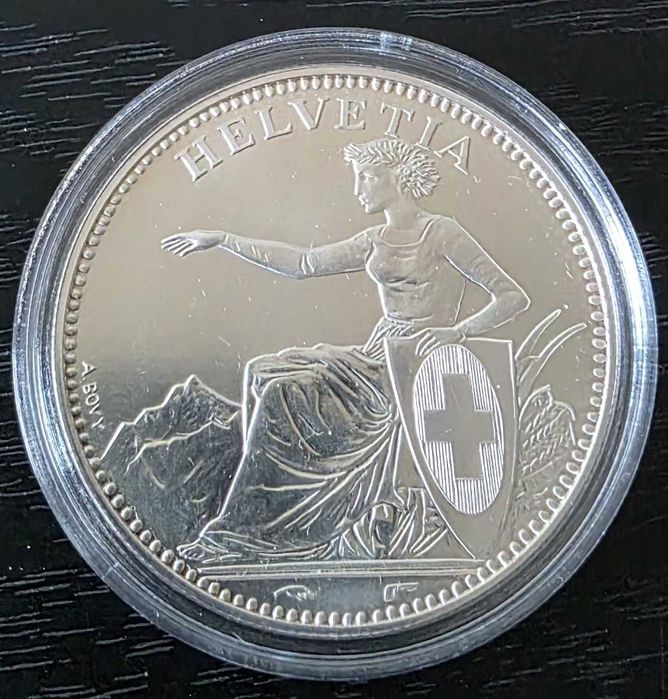 Medal, replika monety 5-frankowej Szwajcaria