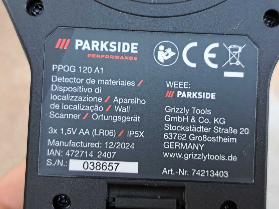 PARKSIDE Детектор кабелів проводки металу металошукач