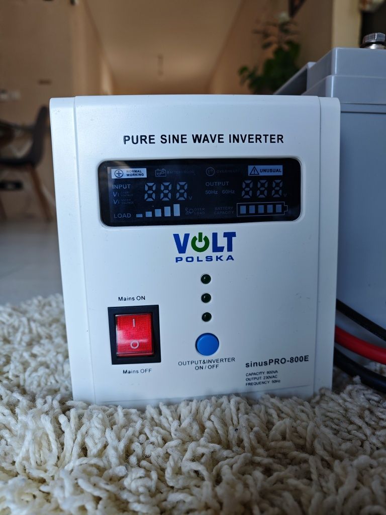 Inverter Volt Polska sinus Pro 800 + 100Ah 12V GEL