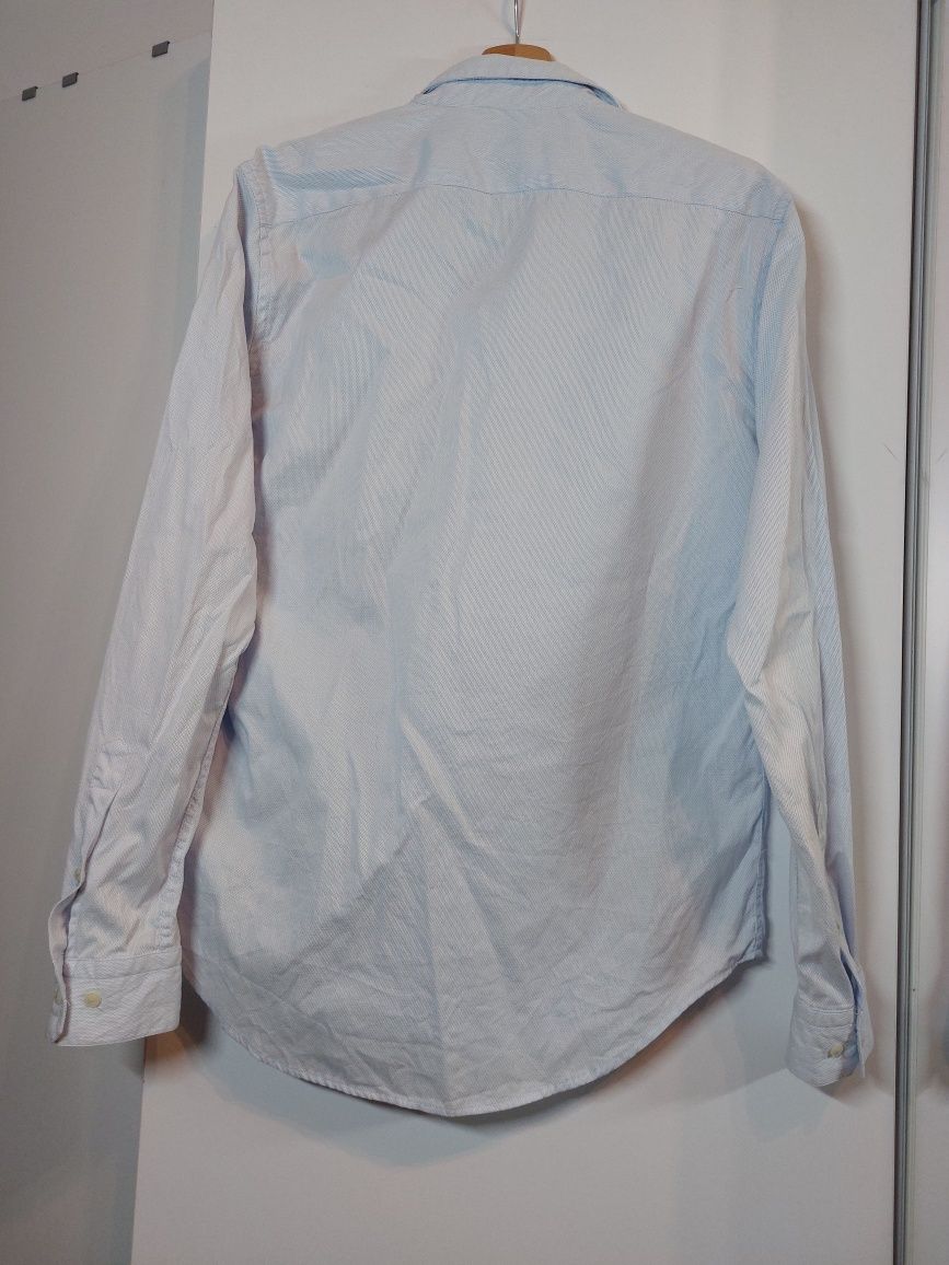 Niebieska koszula Zara L gładka koszula elegancka koszula Zara Man 42