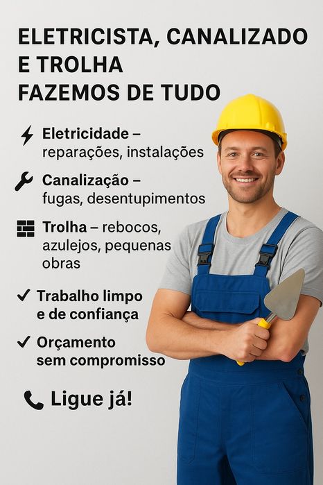 Eletricista/ trolha/ canalizador