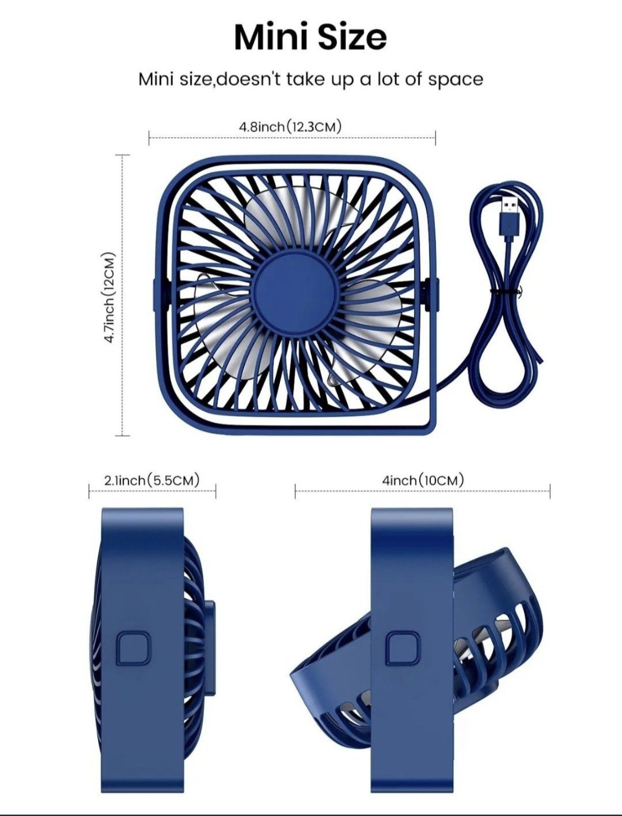 Портативний вентилятор usb TOPK, моб кондиціонер настільний акумулятор