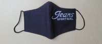 Bawełniana czarna maseczka ochronna Covid z napisem Jeans Sport Girl
