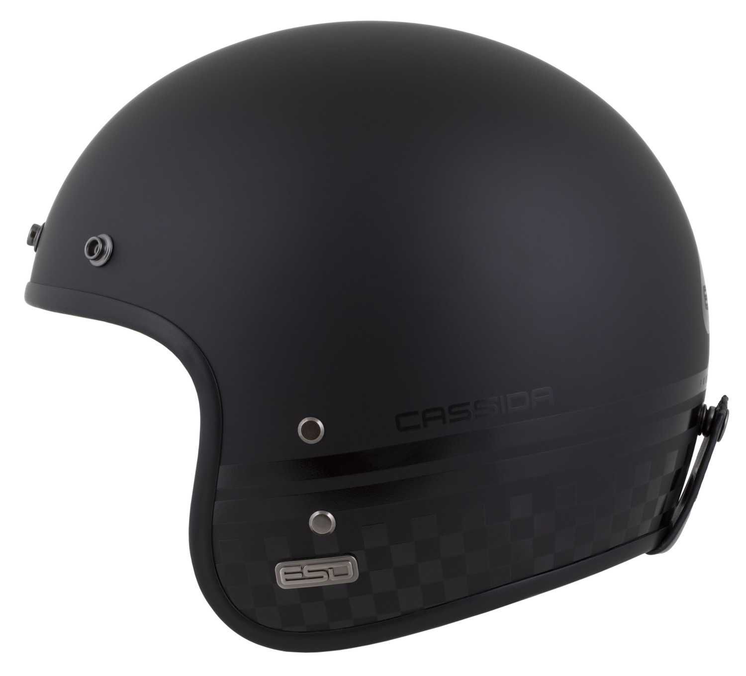 Kask motocyklowy CASSIDA ESO WŁÓKNO szklane pod intercom XS-3XL