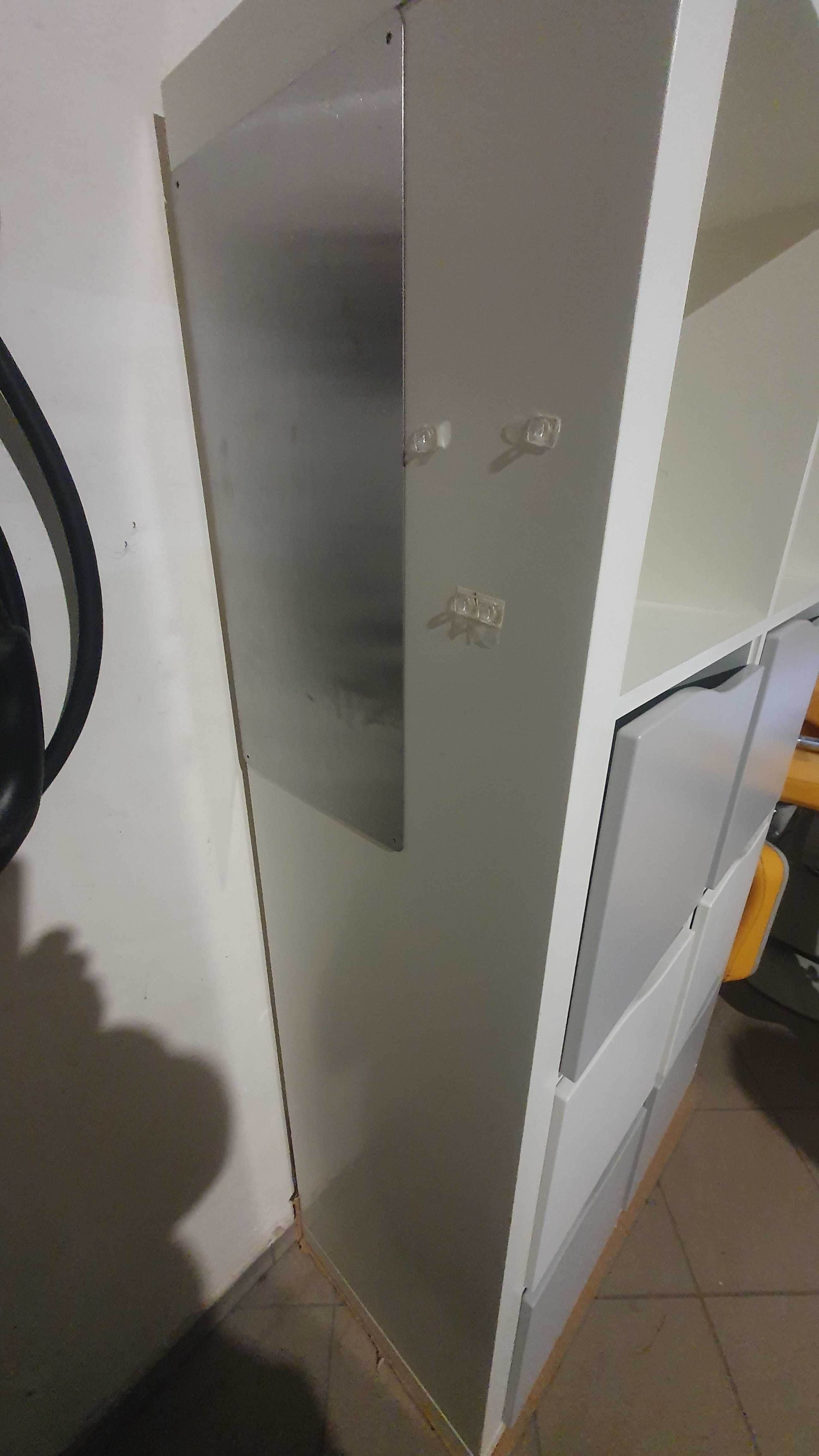 Regał szafka IKEA KALLAX 4x2  z 6 wkładami z drzwiczkami popiel/biel