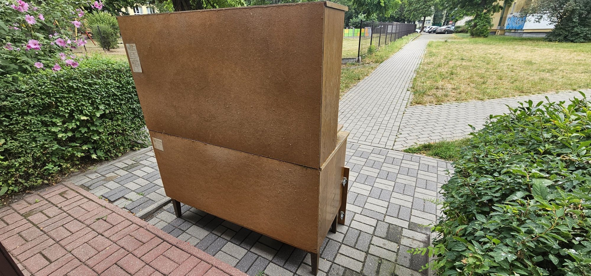 Kredens z nadstawką Horacy dąb buk jesion PRL