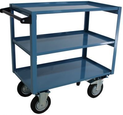 Carro Carrinho de 3 prateleiras armazém capac. 350kg rodas borracha