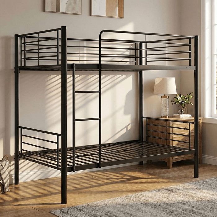 Łóżko piętrowe metalowe IKEA SVARTA czarne