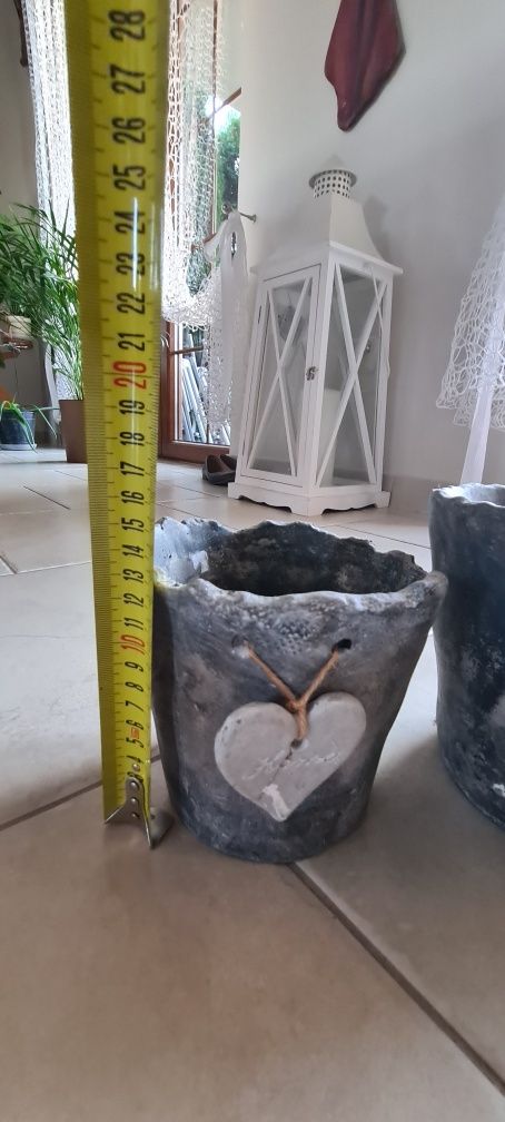 Doniczki betonowe serce home 3 szt