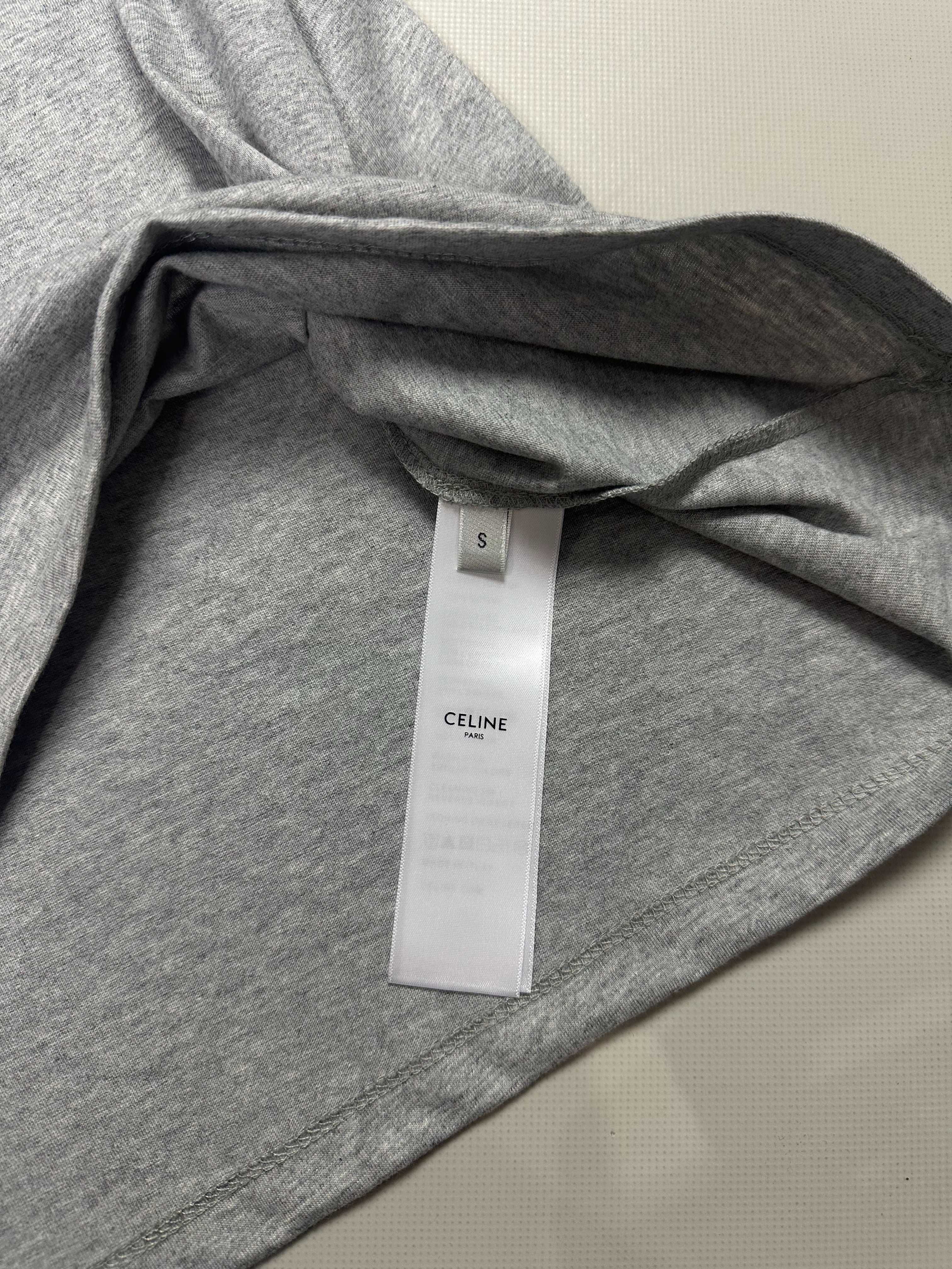 Футболка Celine Paris navy grey t-shirt in cotton футболка селин селін