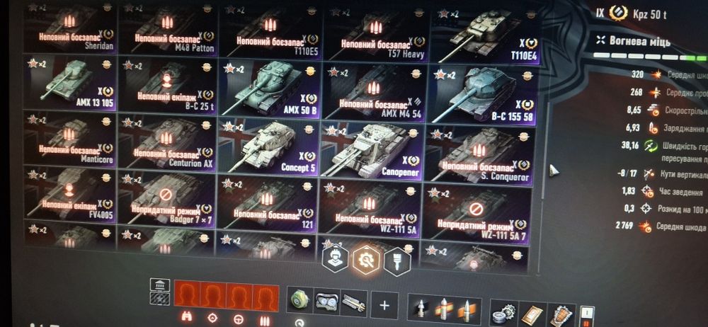 Продаю топовий акаунт World of Tanks (EU сервер) 45k боїв