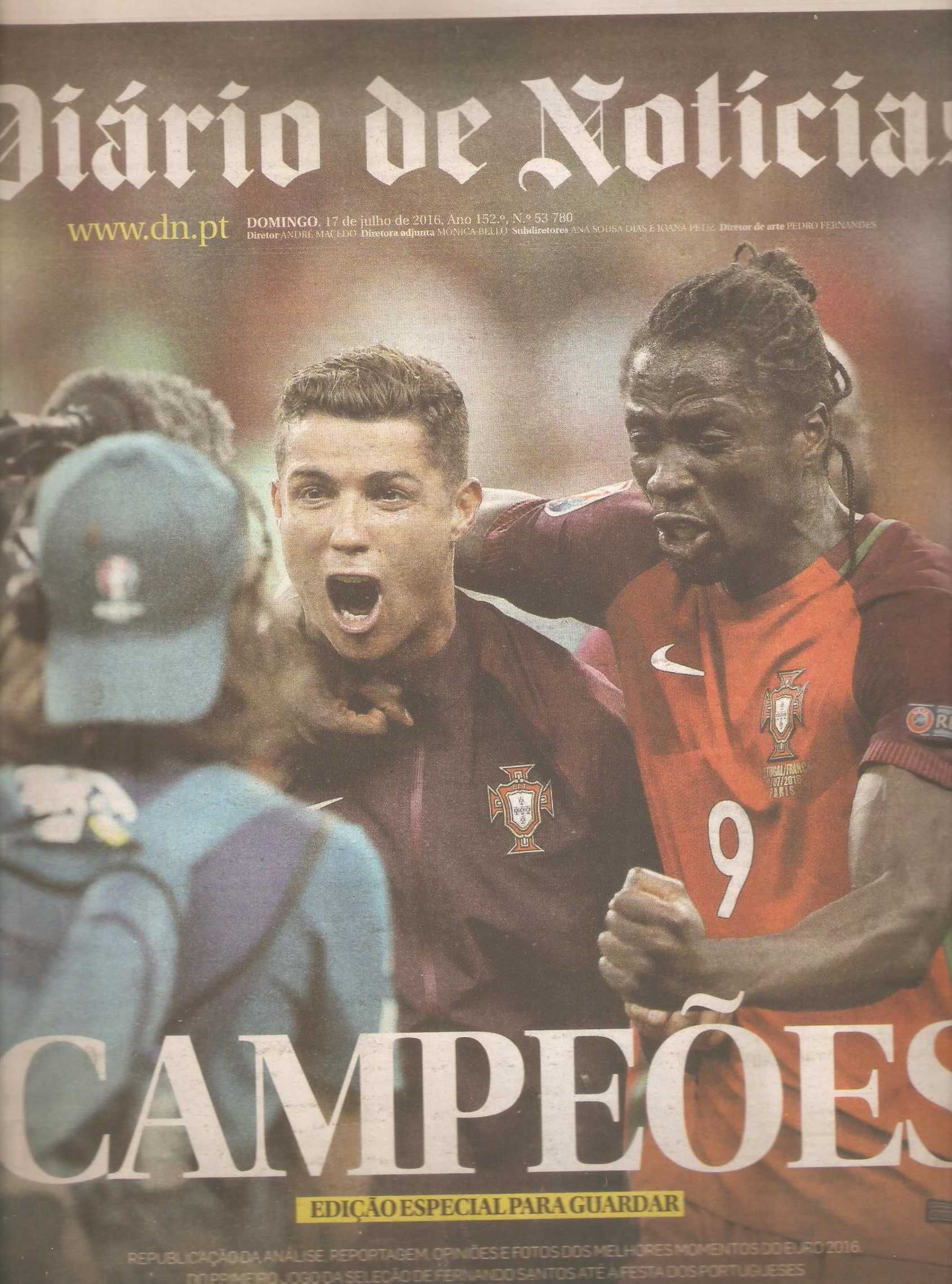 campeões Euro 2016 Cristiano Ronaldo e Éder de Portugal