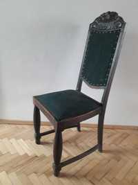 zabytkowe bogato zdobione krzeslo antyk
