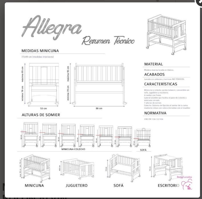 Berço Minicuna Allegro 5 em 1