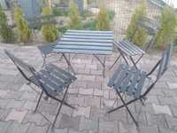 Zestaw balkonowy -tarasowy mobilny 4 krzesła +stół rozkladane