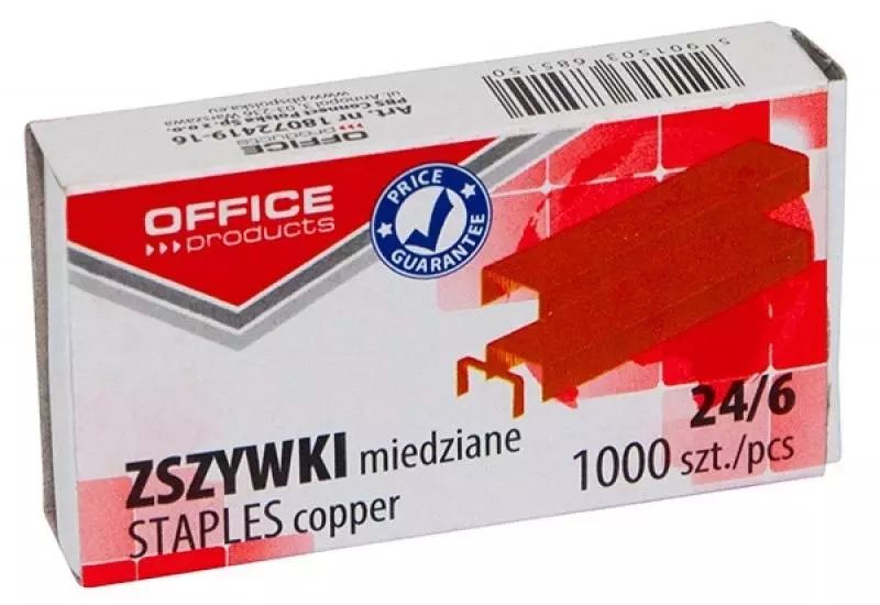 Zszywki miedziane 1000szt. Office